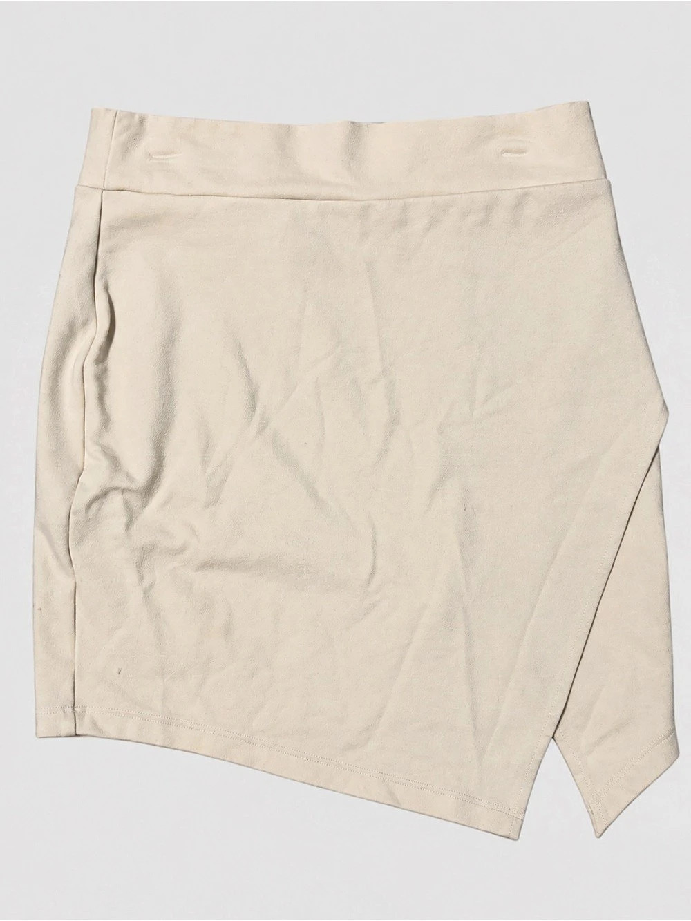 Forever 21 Cream Asymmetrical Mini Skirt | Medium